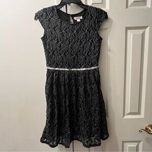 Xhilaration Black Lace Skater Dress size XL (14-16)